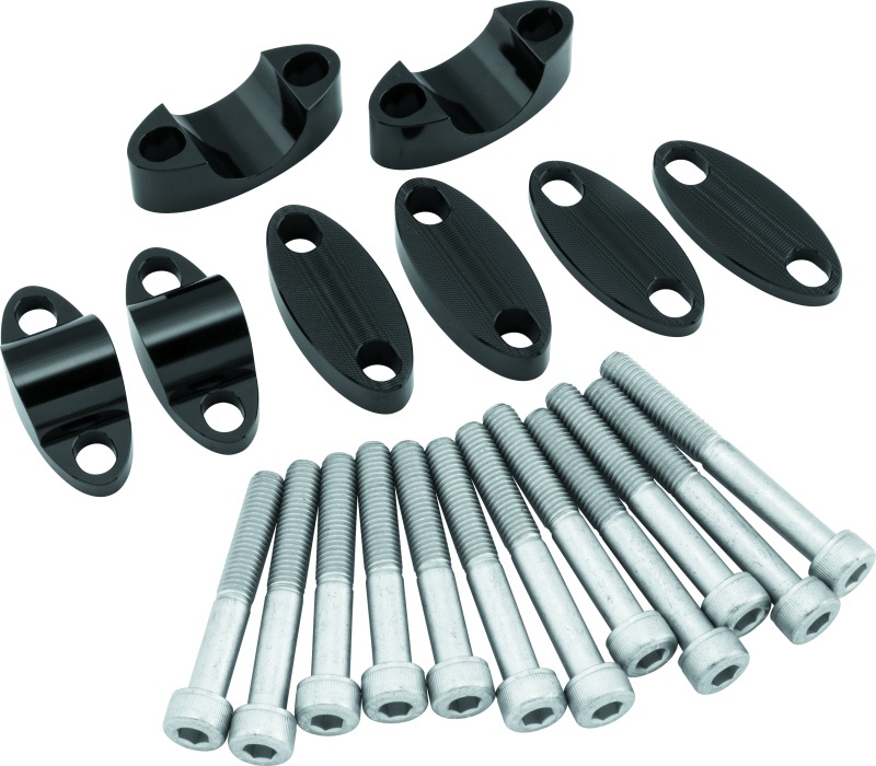 BikeMaster Aluminum Handlebar Risers 1-1/8in Black - 1-1/8 inch black aluminum handlebar risers - Click Image to Close