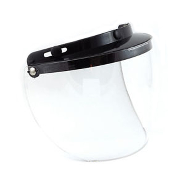 Echo 3-Snap Flip Shield Clear Face Shield Universal Fit - Clear 3-snap flip shield for open face helmets - Click Image to Close
