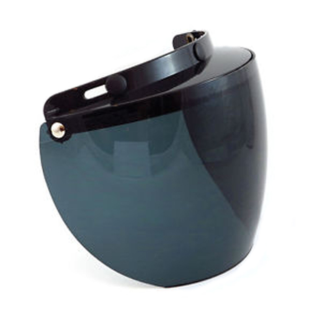Echo 3-Snap Flip Shield Smoke Universal Helmet Faceshield - Smoke 3-snap flip shield for open face helmets - Click Image to Close