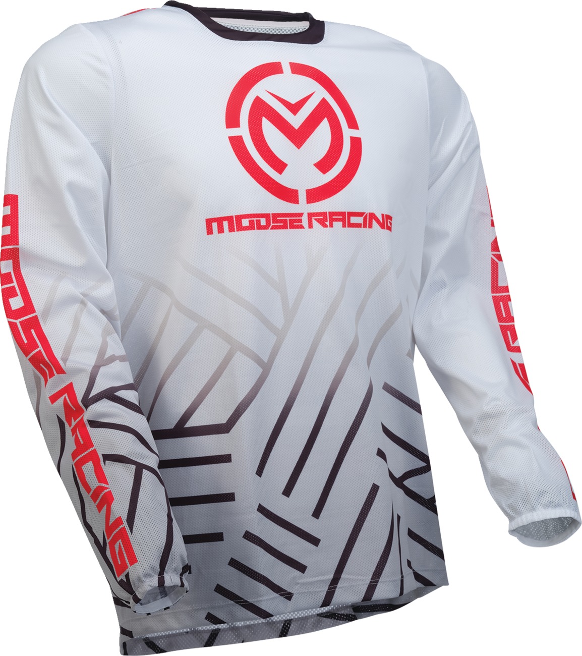 Moose Racing Sahara Jersey Men's XL Black Red White - Lightweight ventilated off-road jersey, XL - Click Image to Close