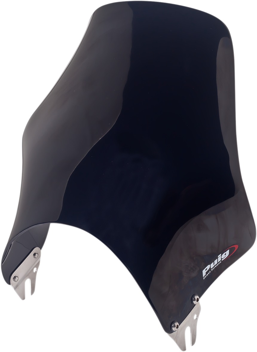 Puig 8" Universal Naked Windshield Black - Click Image to Close
