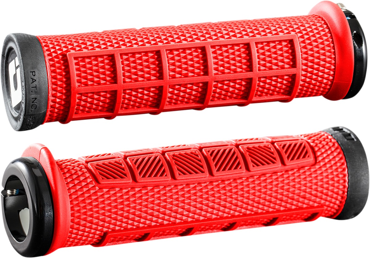 ODI Elite Pro v2.1 Lock-On Grips Red - Lock-On ergonomic bicycle grips, Red, pair - Click Image to Close