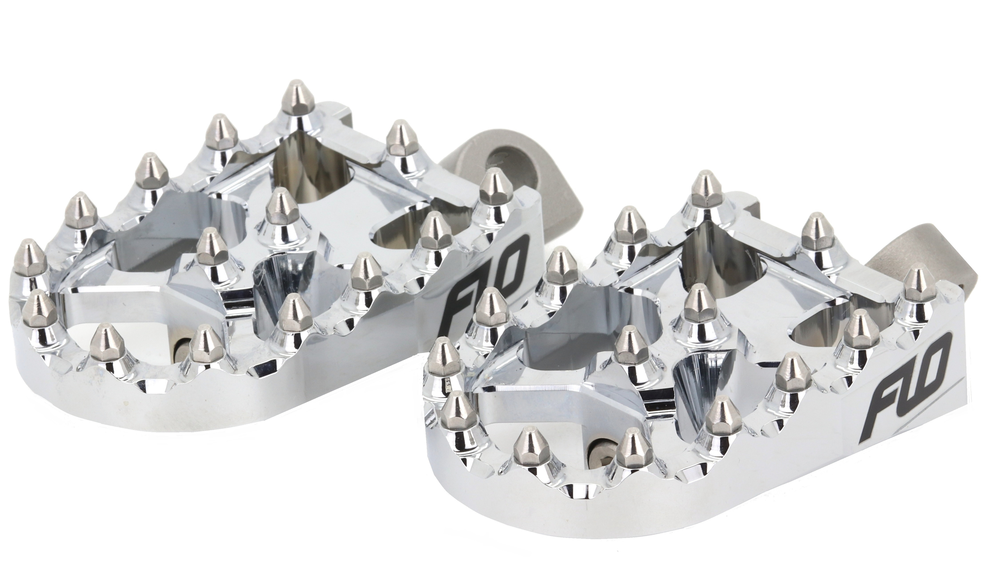 FLO Moto Style Footpeg Set Chrome 2x3.125in For Harley Davidson - Chrome moto footpegs For Harley Davidson models - Click Image to Close