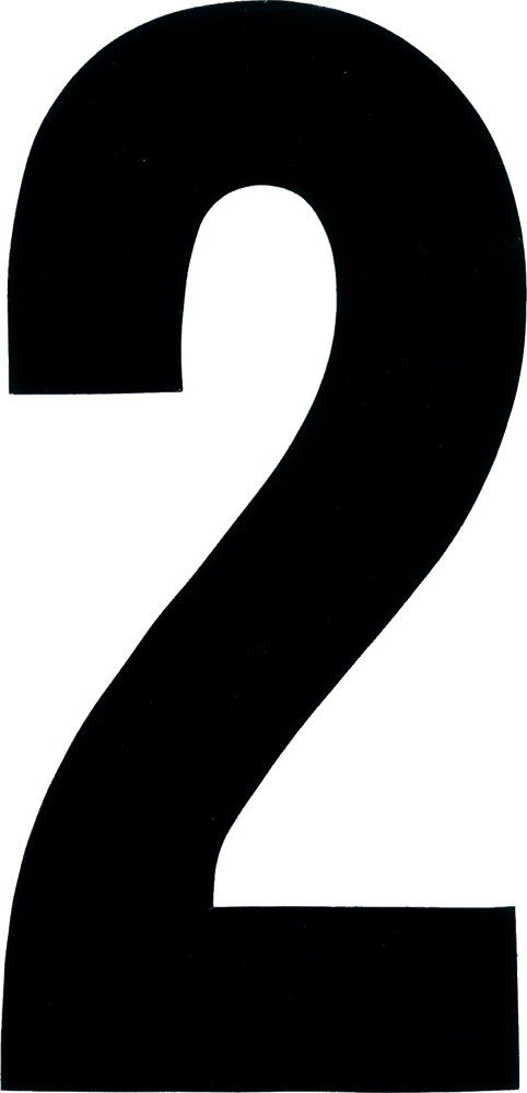 #2 4" Tall Black "Extreme" Stick-On Race Numbers - 3 Pack - Click Image to Close