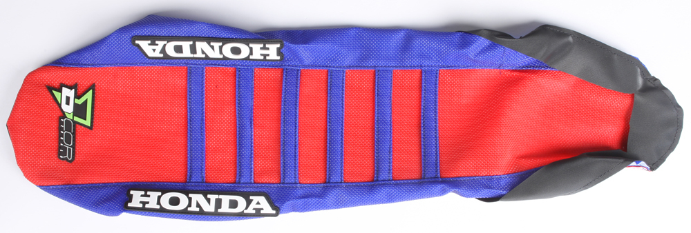 Gripper Seat Cover Blue/Red - For 14-17 Honda CRF250R - Click Image to Close