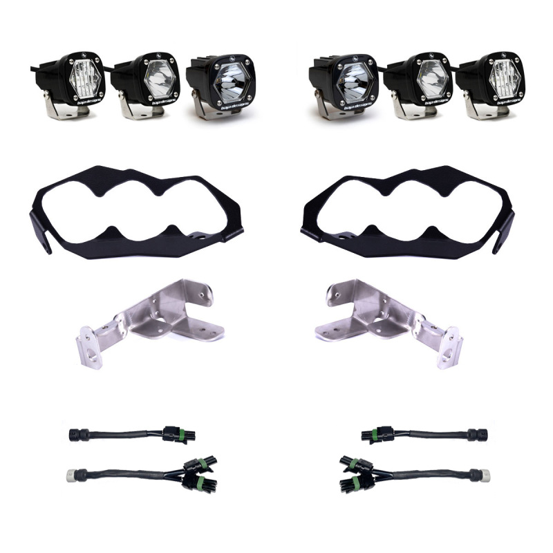 Baja Designs Triple S1 Unlimited Headlight Kit For Can-Am Maverick R 2024 - Click Image to Close