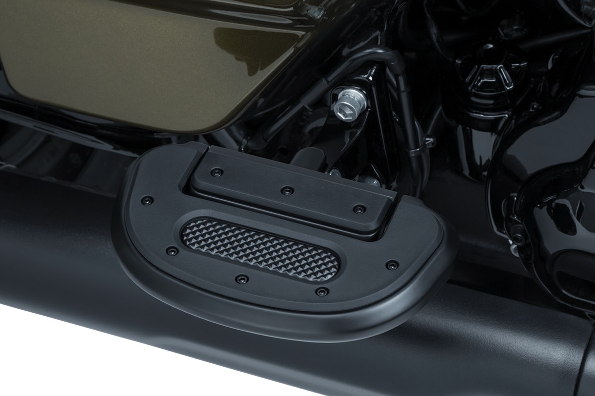 Heavy Industry Knurled Driver/Passenger Floorboards - Black - For Harley - Click Image to Close