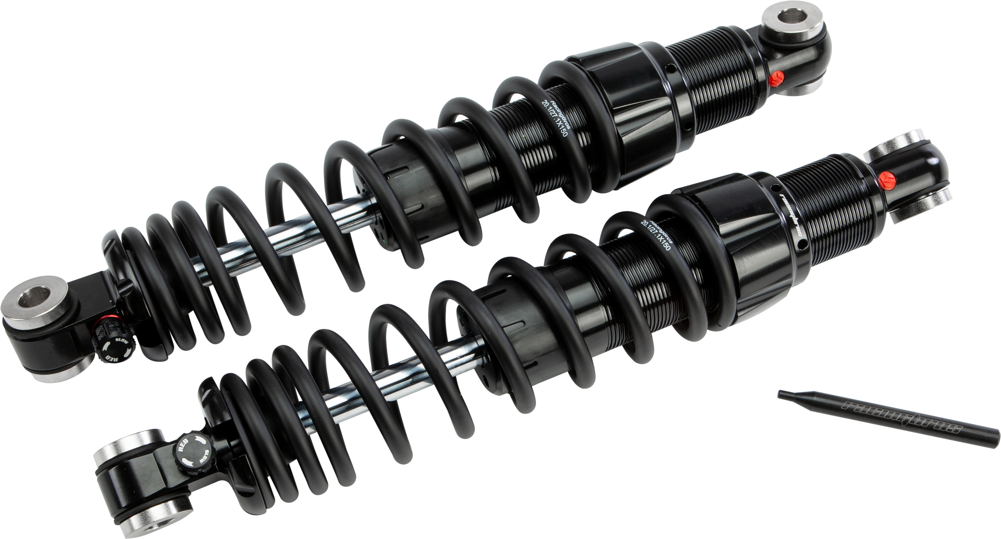 Bazooka Preload/Rebound Adjustable Shocks 14" STD - For 91-17 HD Dyna - Click Image to Close