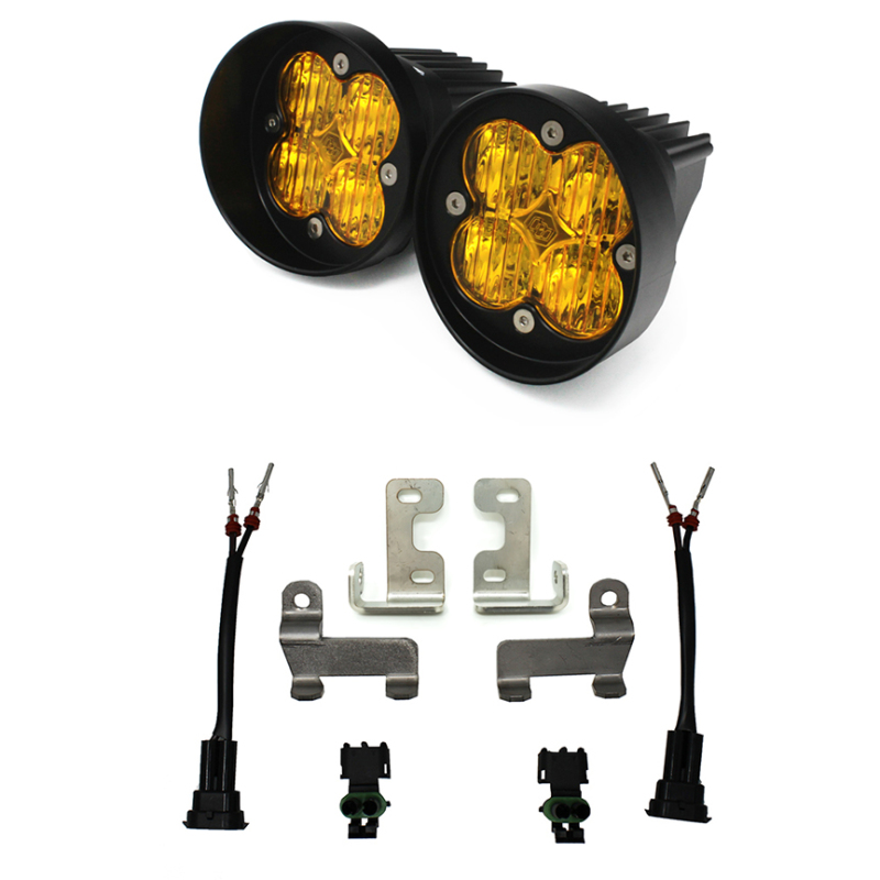 2012+ Rav4 Fog Pocket Kit Squadron Sport Amber Wide Cornering - Baja Designs - Click Image to Close