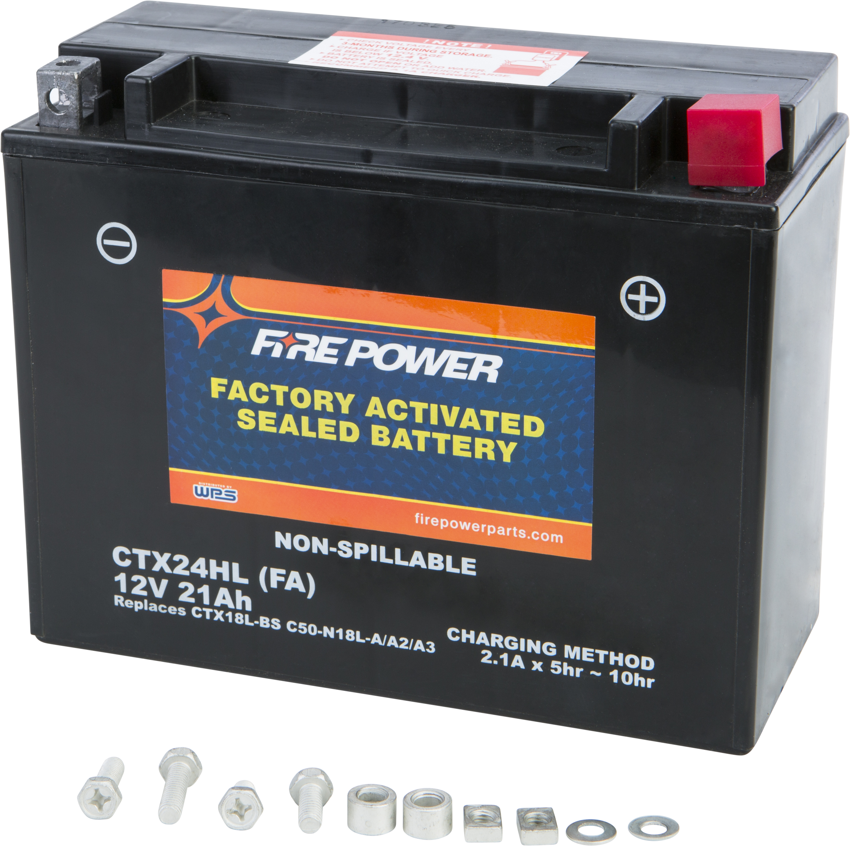 Fire Power CTX24HL-BS(FA) Factory Activated Sealed Battery - 12V 340CCA sealed battery For motorcycles, ATVs, snowmobiles - Click Image to Close