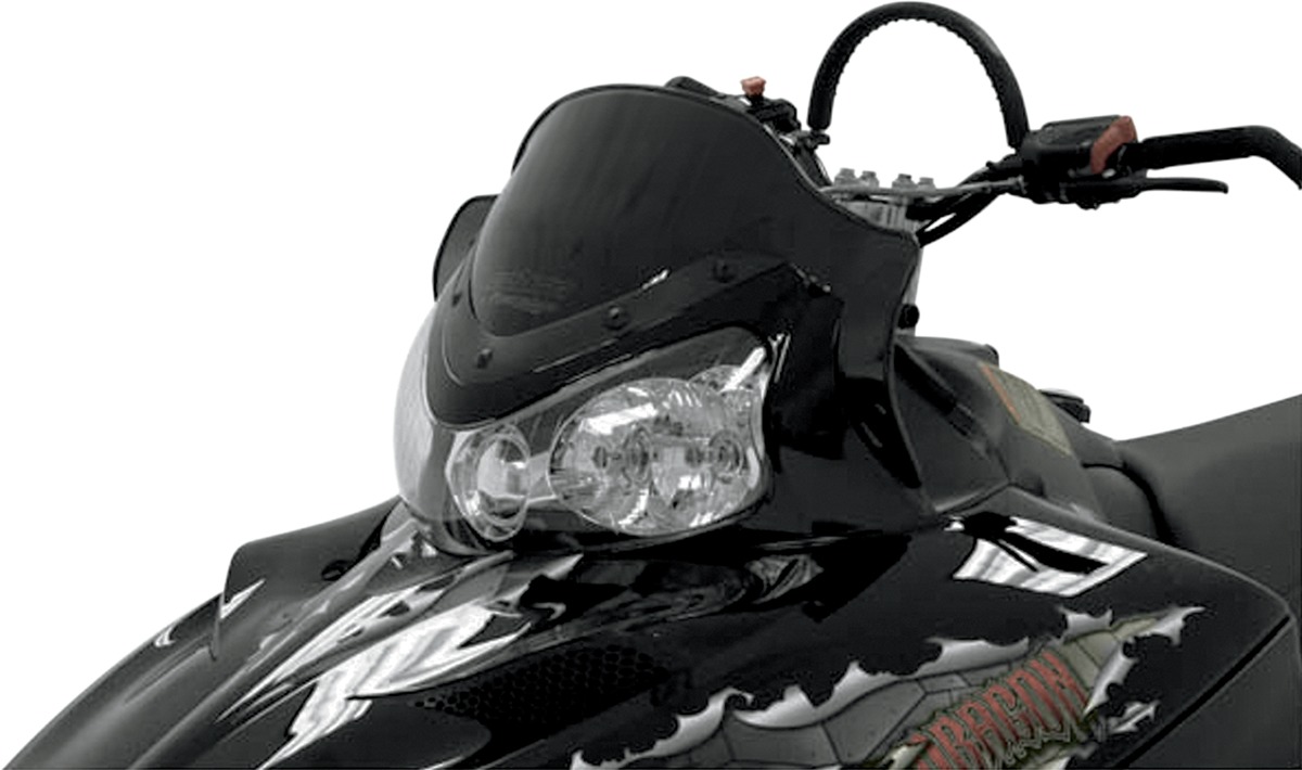 Powermadd 11.5" Low Black Windshield Fits Polaris IQ RMK - Click Image to Close