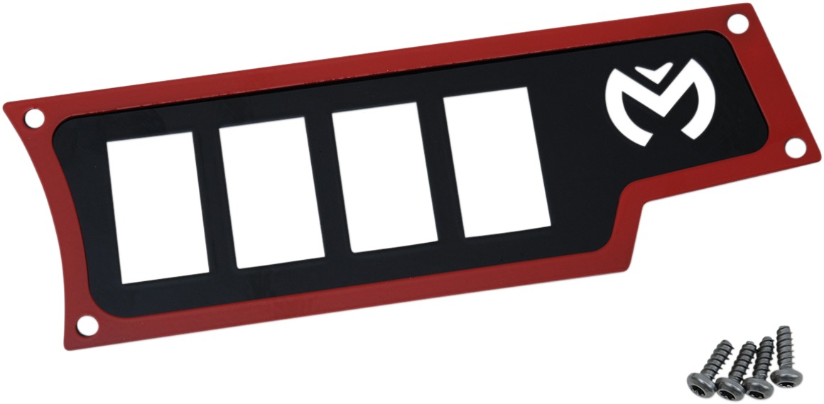 Moose Red Right Dashplate 4-Switch Small Steel Fits 15-19 RZR 900/1000 - Click Image to Close