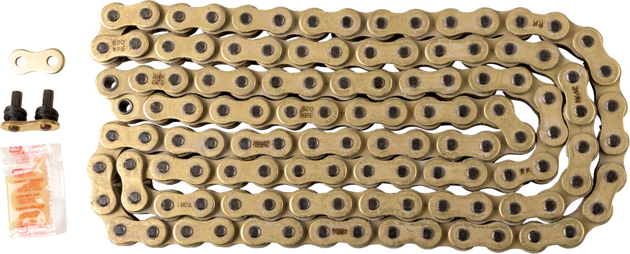 RK Chain GB520XRE-120 XRE Series 520 Gold Drive Chain 120 Links - Sealed XW-Ring 520 chain, 120 links, Gold - Click Image to Close