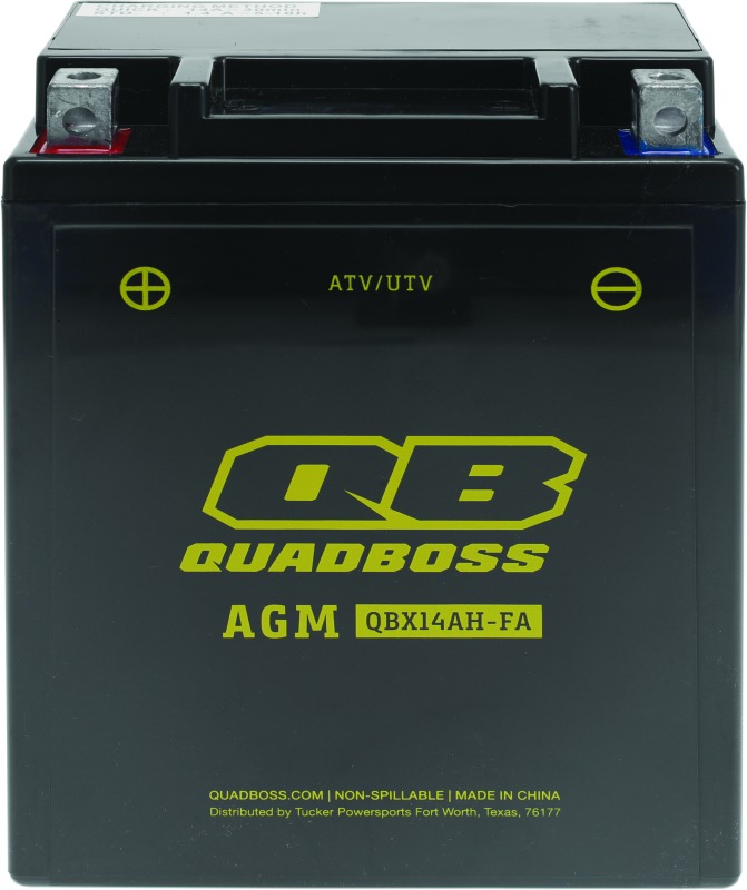 QuadBoss AGM Battery QBX14AH-FA Maintenance-Free Fits 11-12 Arctic Cat 350 - Click Image to Close
