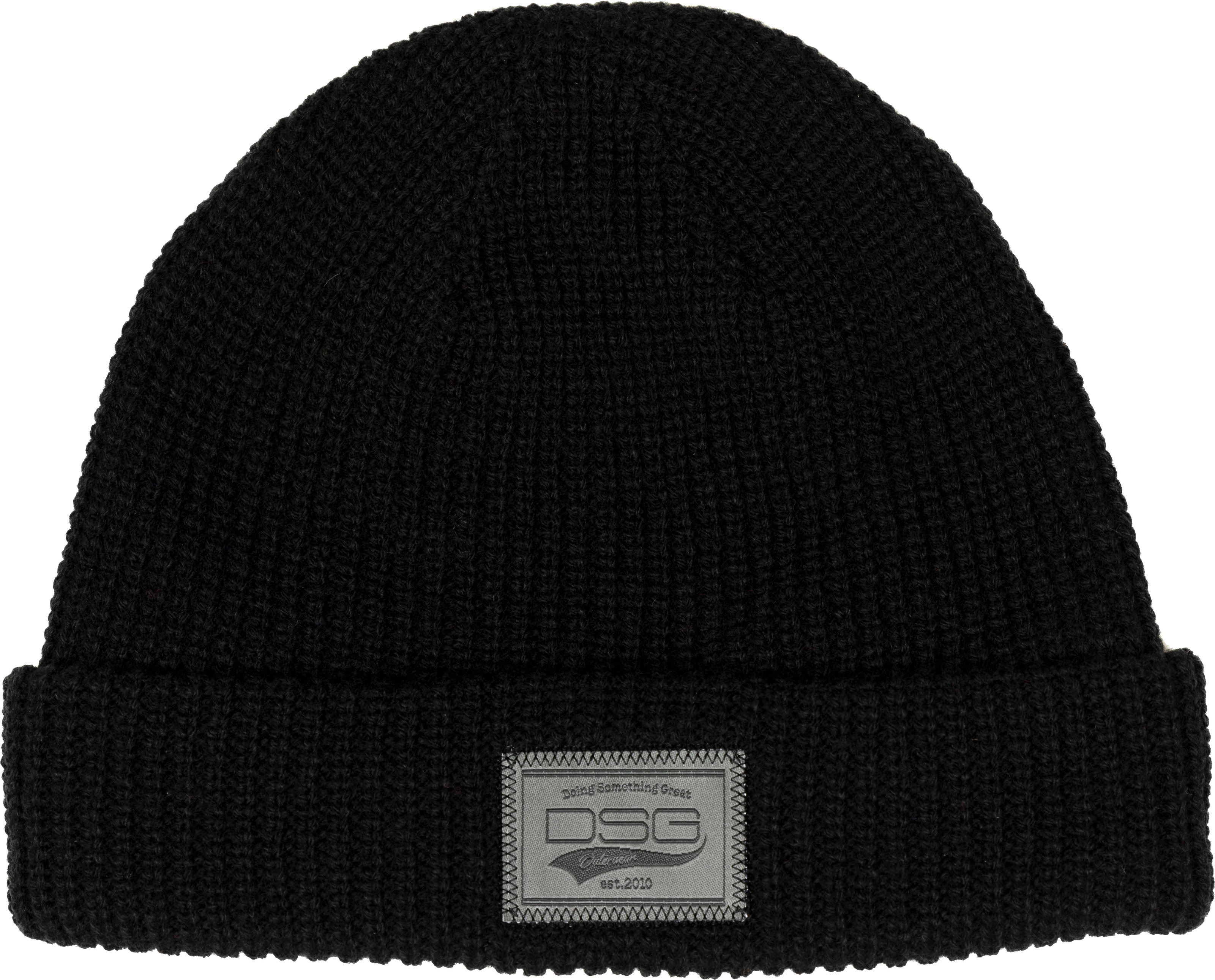 DSG Cap Knit Beanie Black Womens - Warm knit beanie for women in black - Click Image to Close
