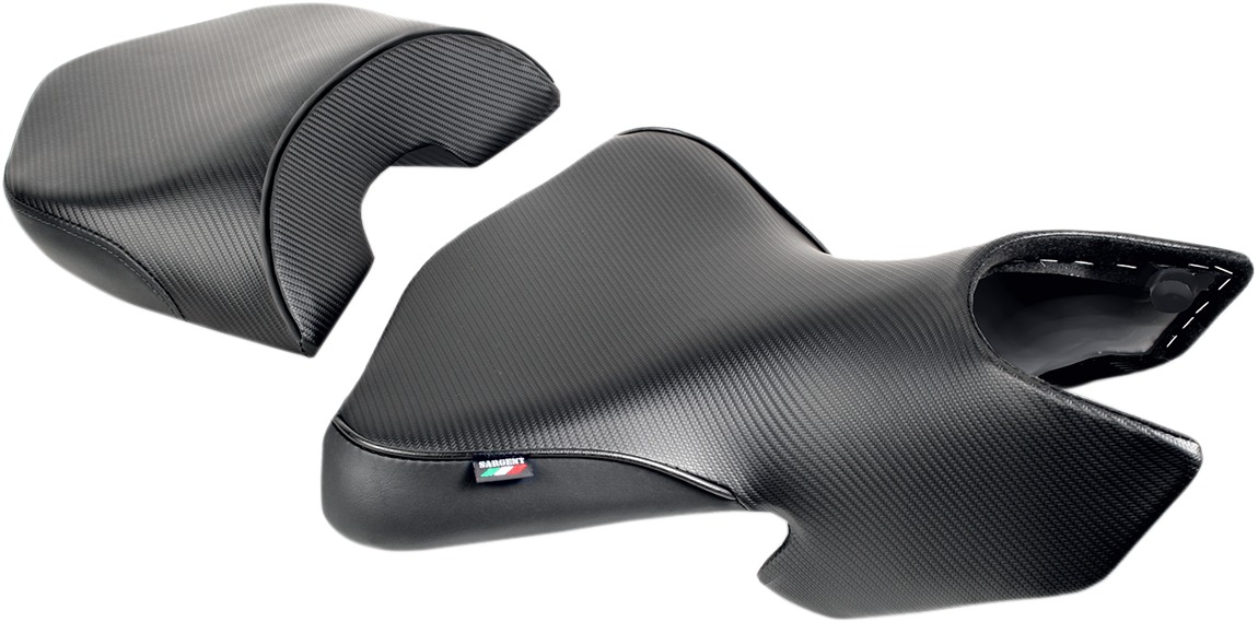 Sargent World Sport 2-Up Seat Black CarbonFX Vinyl Plain WS-539-19 - Click Image to Close