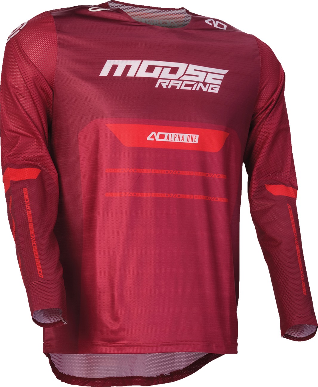 Moose Alpha One Jersey Men's 2XL Burgundy White Long-Sleeve Offroad - Men's 2XL offroad jersey Burgundy White - Click Image to Close