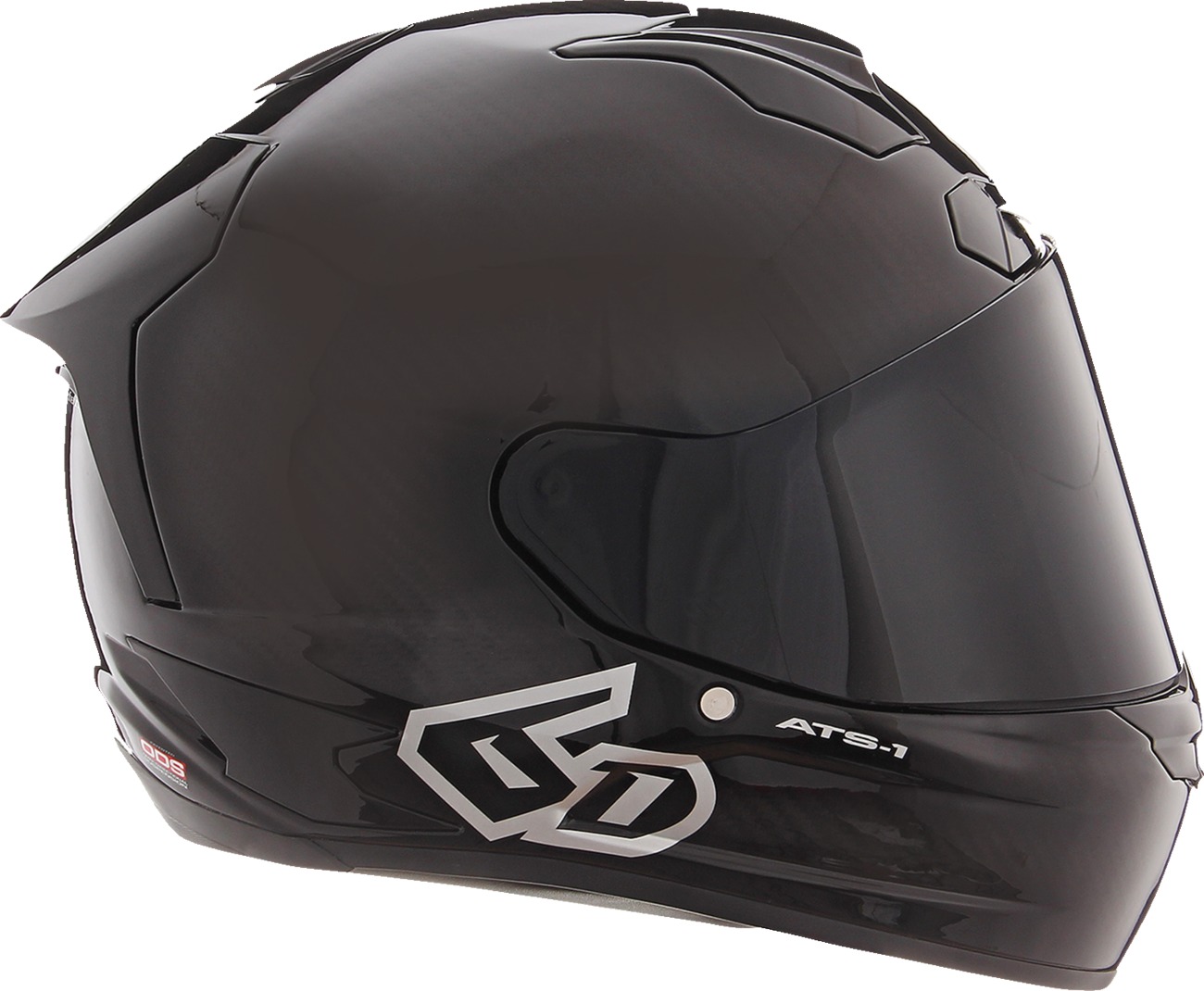 6D ATS-1R Solid Full Face Helmet 2XL Black Gloss Unisex - Full face carbon helmet, 2XL, Black Gloss - Click Image to Close