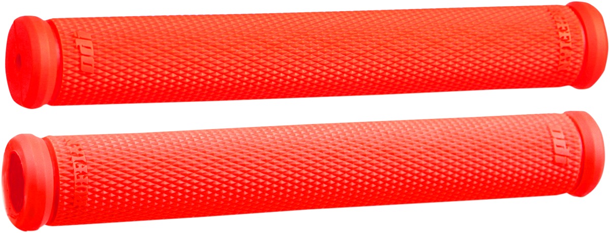 ODI Snow Ruffian Grips Red 8in Closed End No Flange - 8in red Snow Ruffian grips for 7/8in handlebars - Click Image to Close