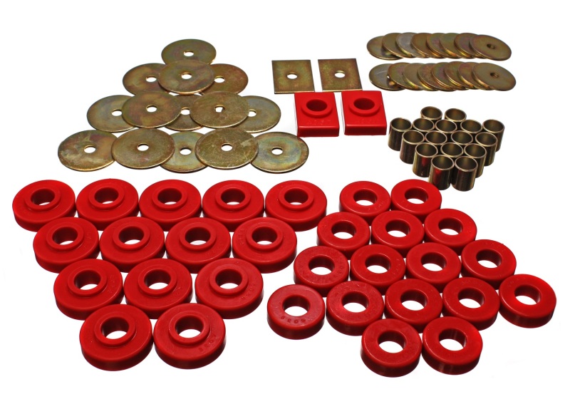 Energy Suspension Body Mount Set Red Fits 55-57 Bel Air All Body Styles - Click Image to Close