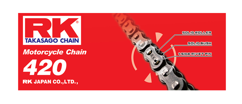 RK Chain RKC 420 Non Sealed Chain 120 Link Natural - 420 x 120 non sealed chain, natural finish - Click Image to Close