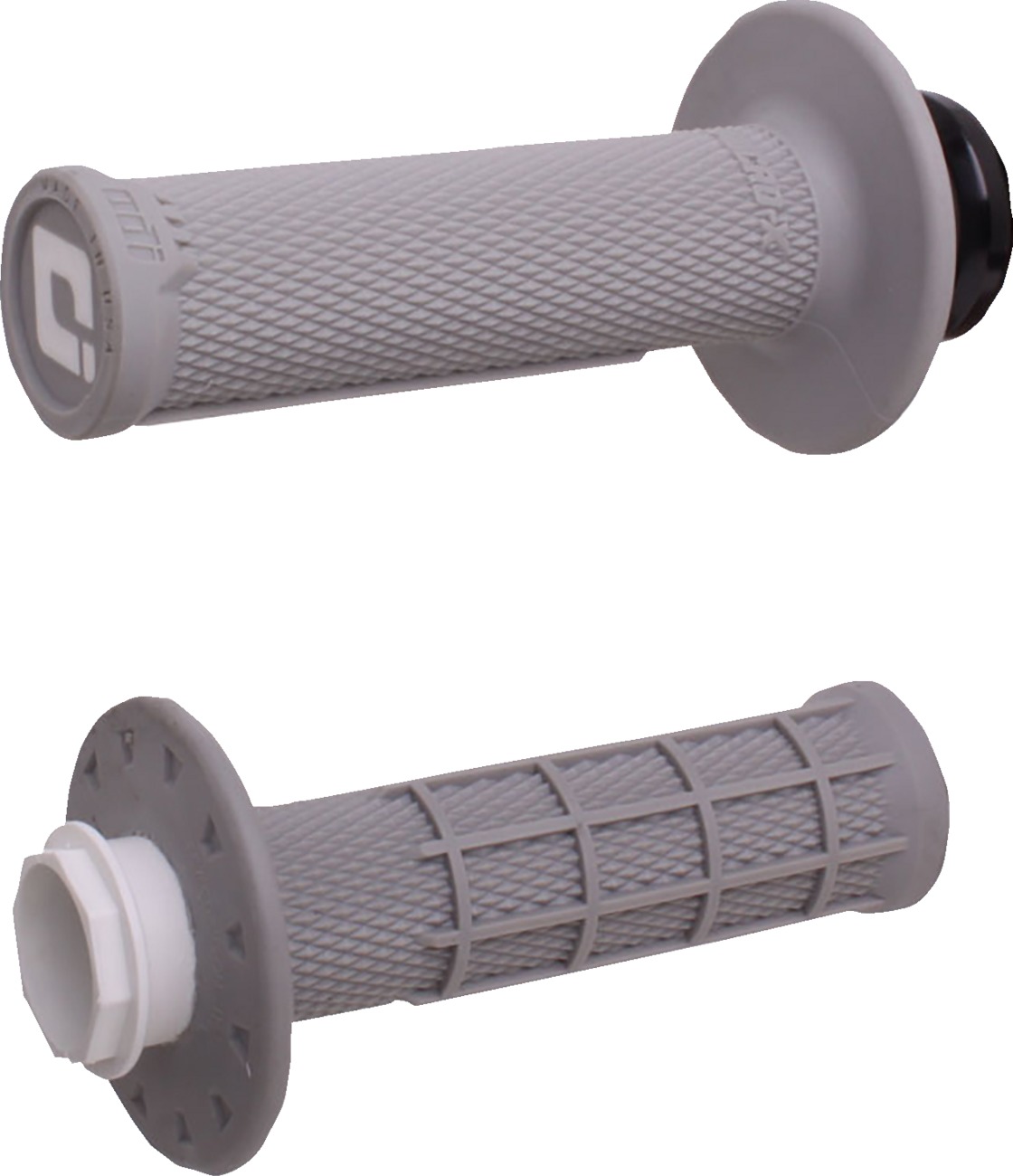 ODI Micro-X Half-Waffle V2 Lock-On Grips Gray/Silver Mini MX - Lock-on grips for micro handlebars For mini MX bikes - Click Image to Close