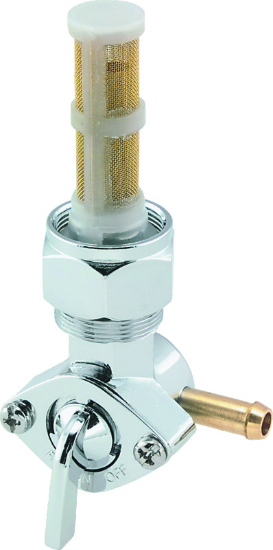 Bikers Choice Petcock Chrome 22MM Straight Right Outlet For 78-86 Big Twin XL - Fits 78-86 Big Twin & XL, 22MM right outlet - Click Image to Close