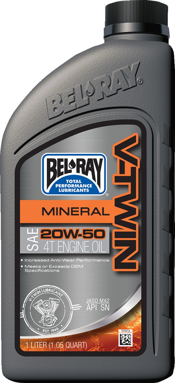 Bel-Ray V-Twin Mineral Engine Oil 20W-50 1L - Mineral oil for V-Twin engines - Click Image to Close