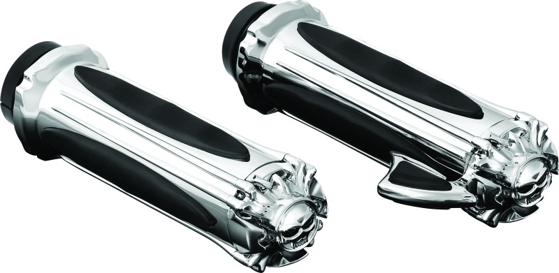 Kuryakyn Zombie Grips w/ Throttle Boss Chrome Throttle-By-Wire - Click Image to Close