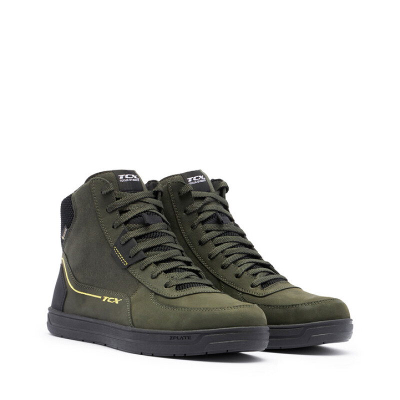 TCX Mood 2 Gore-Tex Shoes Green/Black/Yellow Size 40 - Waterproof motorcycle shoes for urban use - Click Image to Close