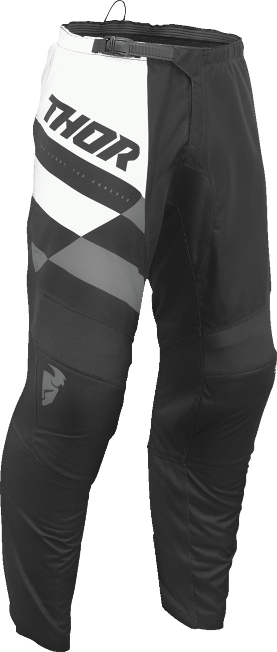 Thor Youth Sector Checker Pants Black Gray White Size 24 - Youth off-road race pants, size 24, black/gray/white - Click Image to Close