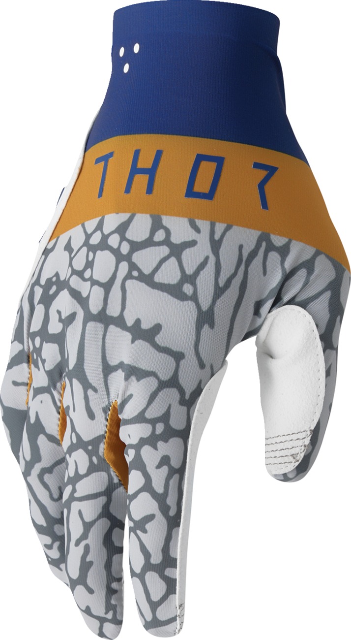 THOR SPORTMODE Bravo Gloves 2XL Copper/Navy/Gray/White - Men's riding gloves in 2XL size - Click Image to Close