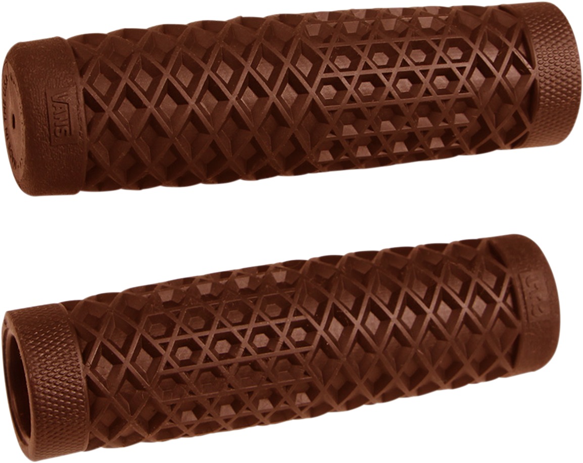 ODI Vans Grips Brown 7/8 in. Handlebar Pair - Classic Vans pattern grips in brown for 7/8 in. bars - Click Image to Close