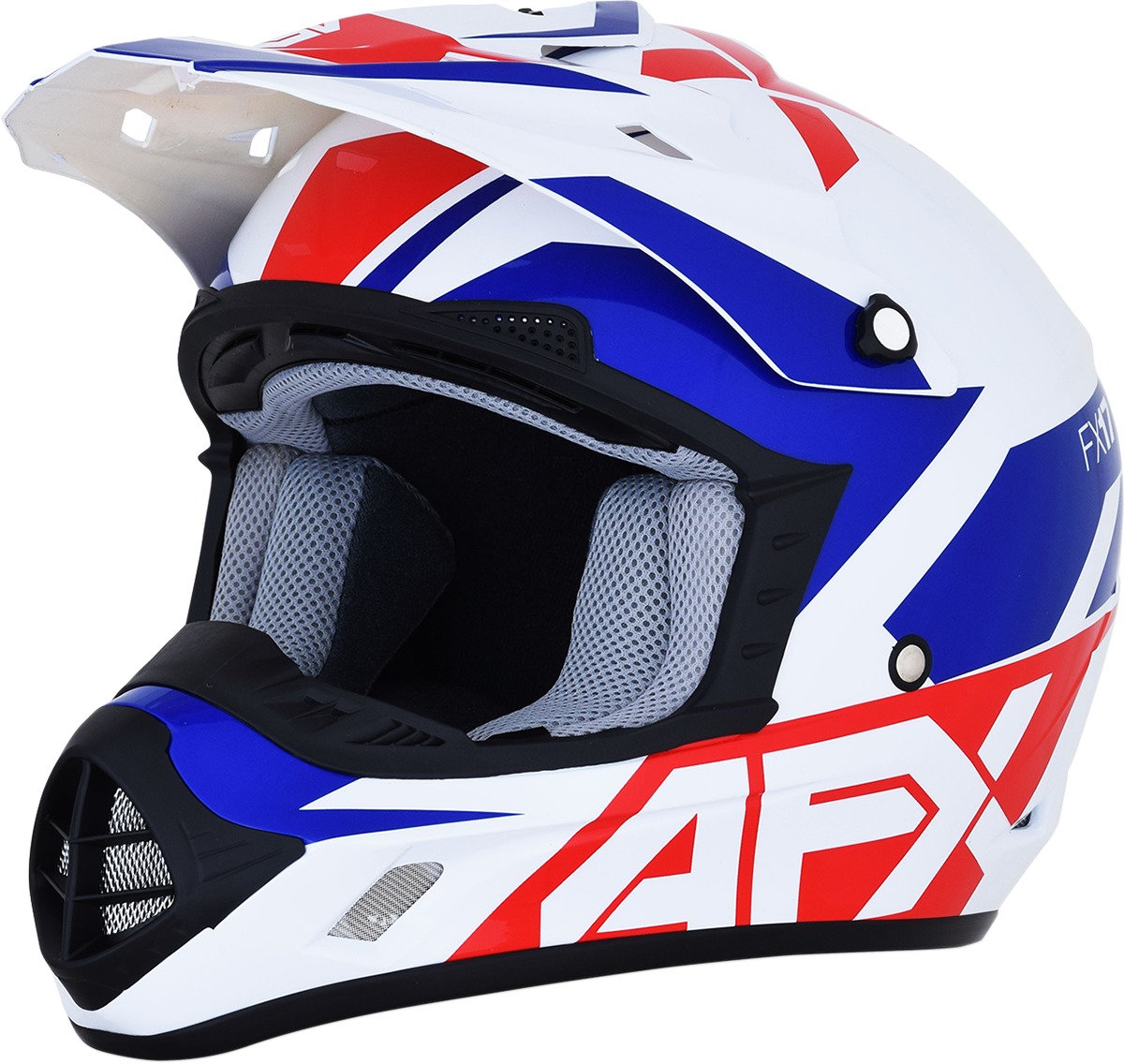 FX-17 Full Face Offroad Helmet Blue/Red/White Medium - Click Image to Close