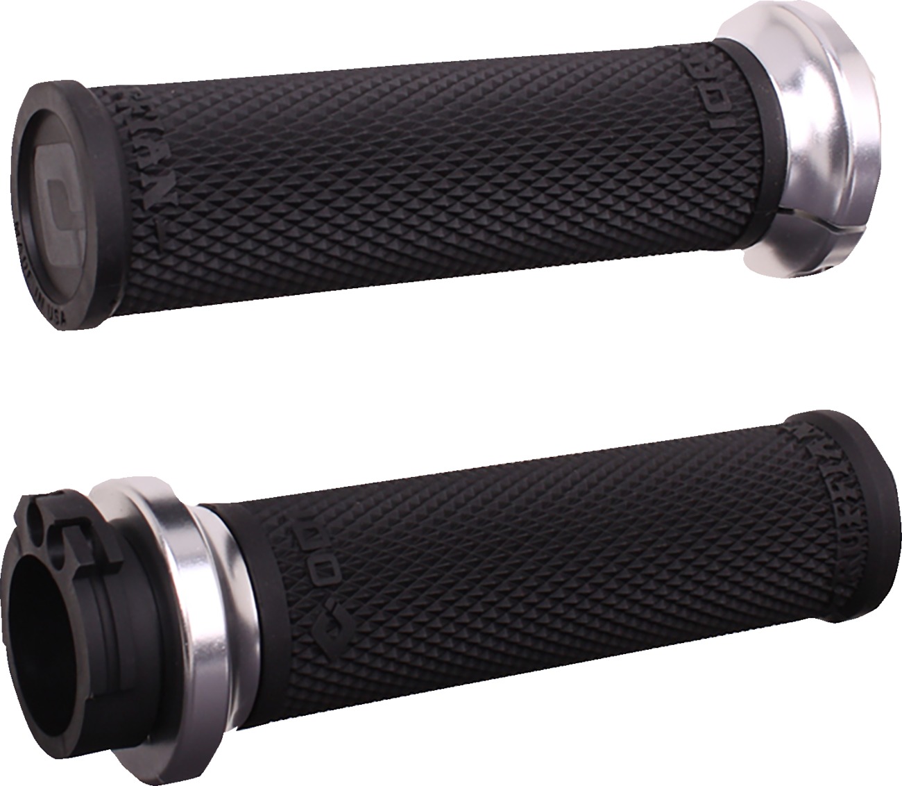 ODI Ruffian Lock-On Street Grips Black/Silver For Harley-Davidson - Lock-On grips for Harley-Davidson models - Click Image to Close