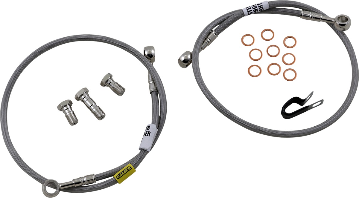 Stainless Steel Front 2-Lines Brake Line Kit - For 99-03 Honda CBR600F4 /i - Click Image to Close