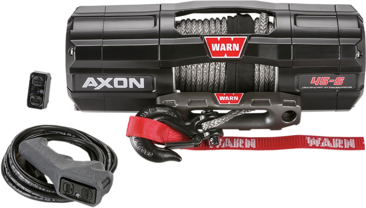 Warn Axon 4500-S Winch with Synthetic Rope Black - Click Image to Close
