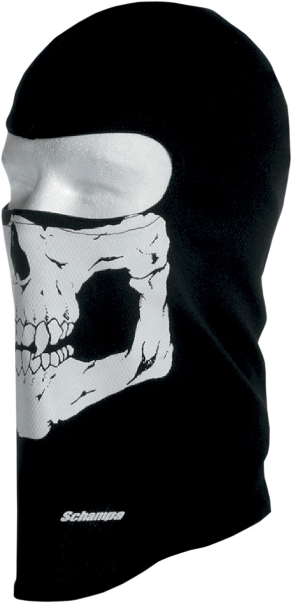 Schampa Lightweight Microfiber Balaclava Skull Black One Size - Click Image to Close