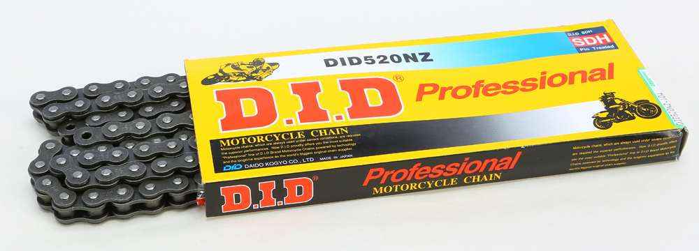 DID Super 520NZ 100 Link Non O-Ring Motorcycle Chain - 100 link 520 pitch non O-ring chain - Click Image to Close
