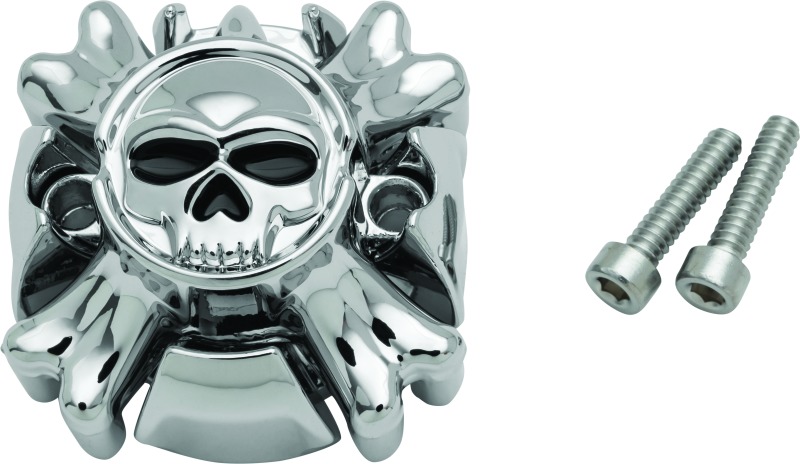 Kuryakyn Zombie Grip Emblems Chrome Without Throttle Boss Pair - Click Image to Close
