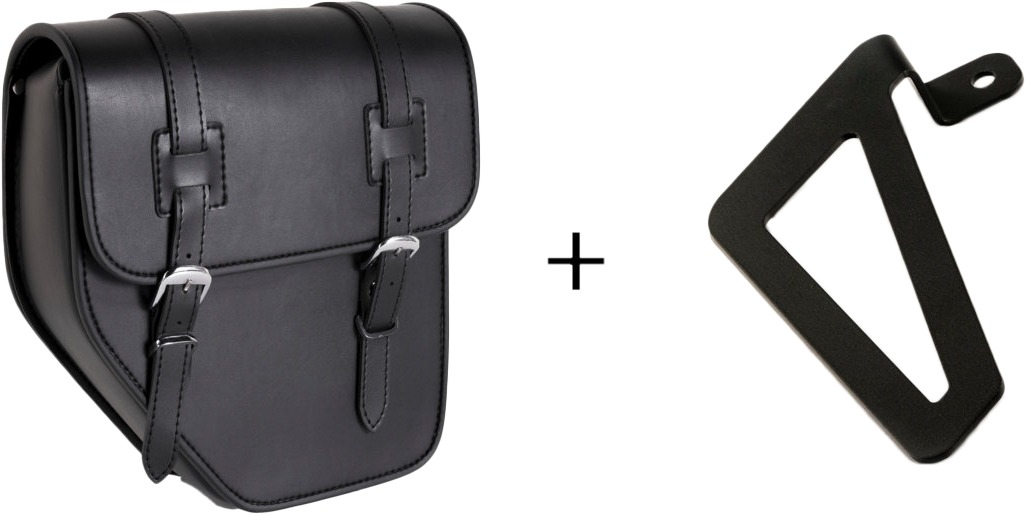 Customacces Ibiza Saddlebag Black Left with Base and Support - Black left saddlebag with base and support, 11L - Click Image to Close