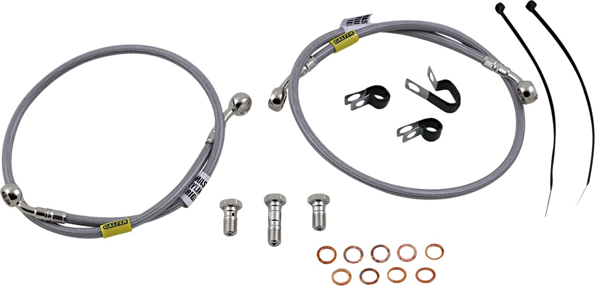Stainless Steel Front 2-Lines Brake Line Kit - For 07-08 Yamaha YZF-R1 - Click Image to Close