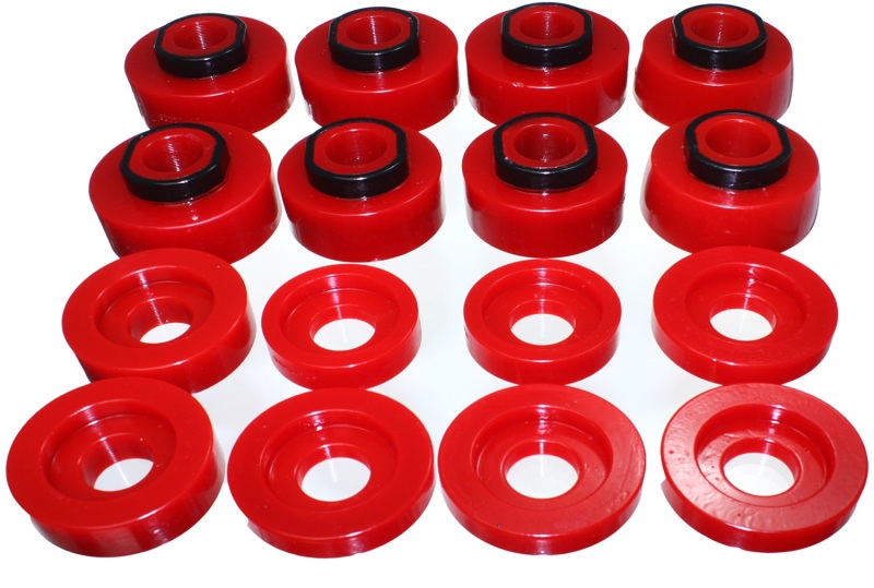 Red Body Mount Set Fits 08-16 Ford F-250/F-350/F-450/F-550 Super Duty - Click Image to Close