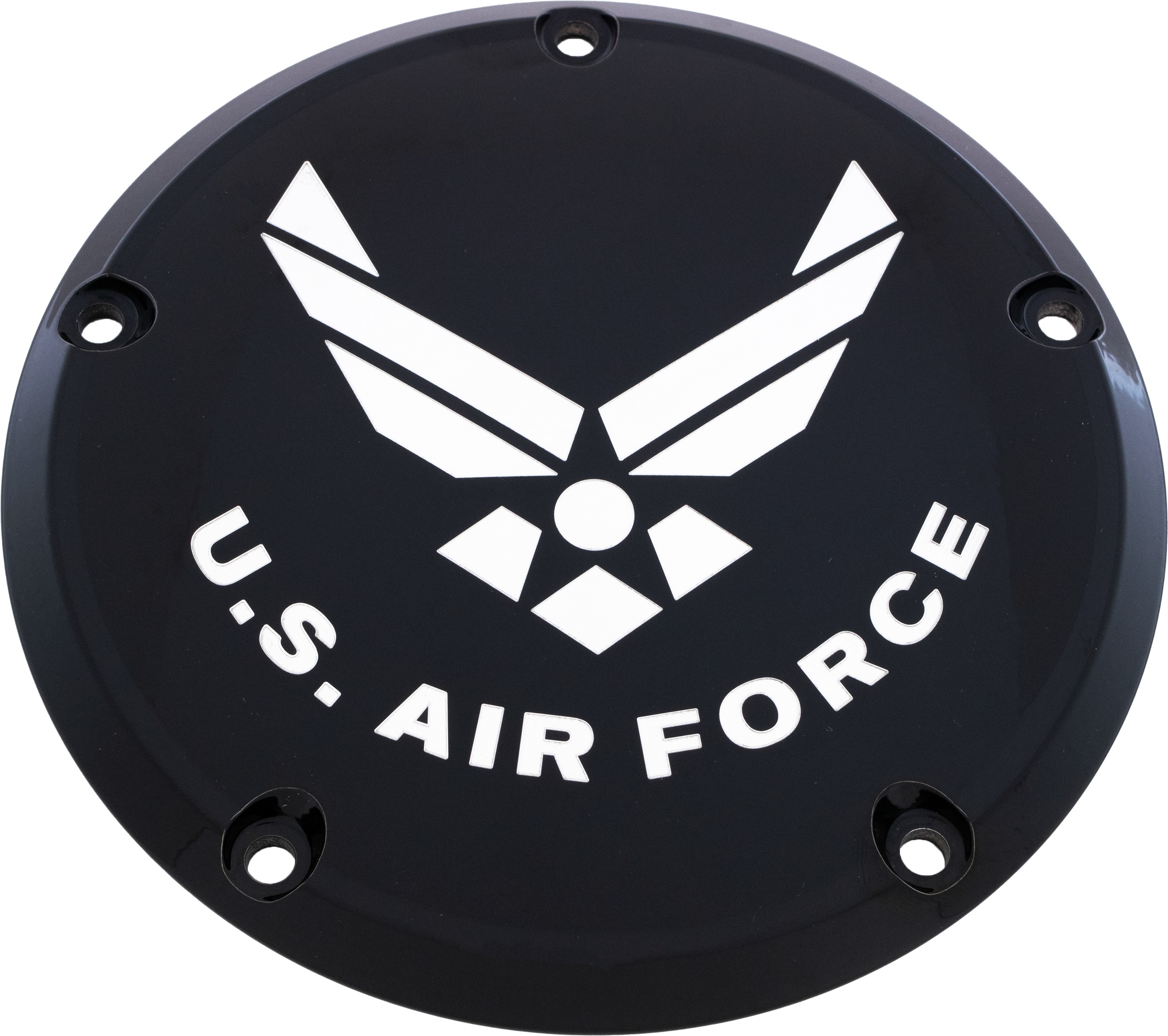 Custom Engraving Air Force Black Derby Cover For Harley FLT/FLH M8 7-Hole - Click Image to Close