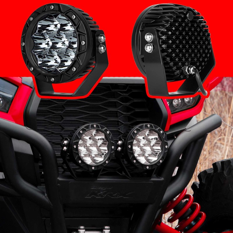 XKGLOW 5in Spot Beam Cube Offroad Round Work Light Kit 1pc - Click Image to Close