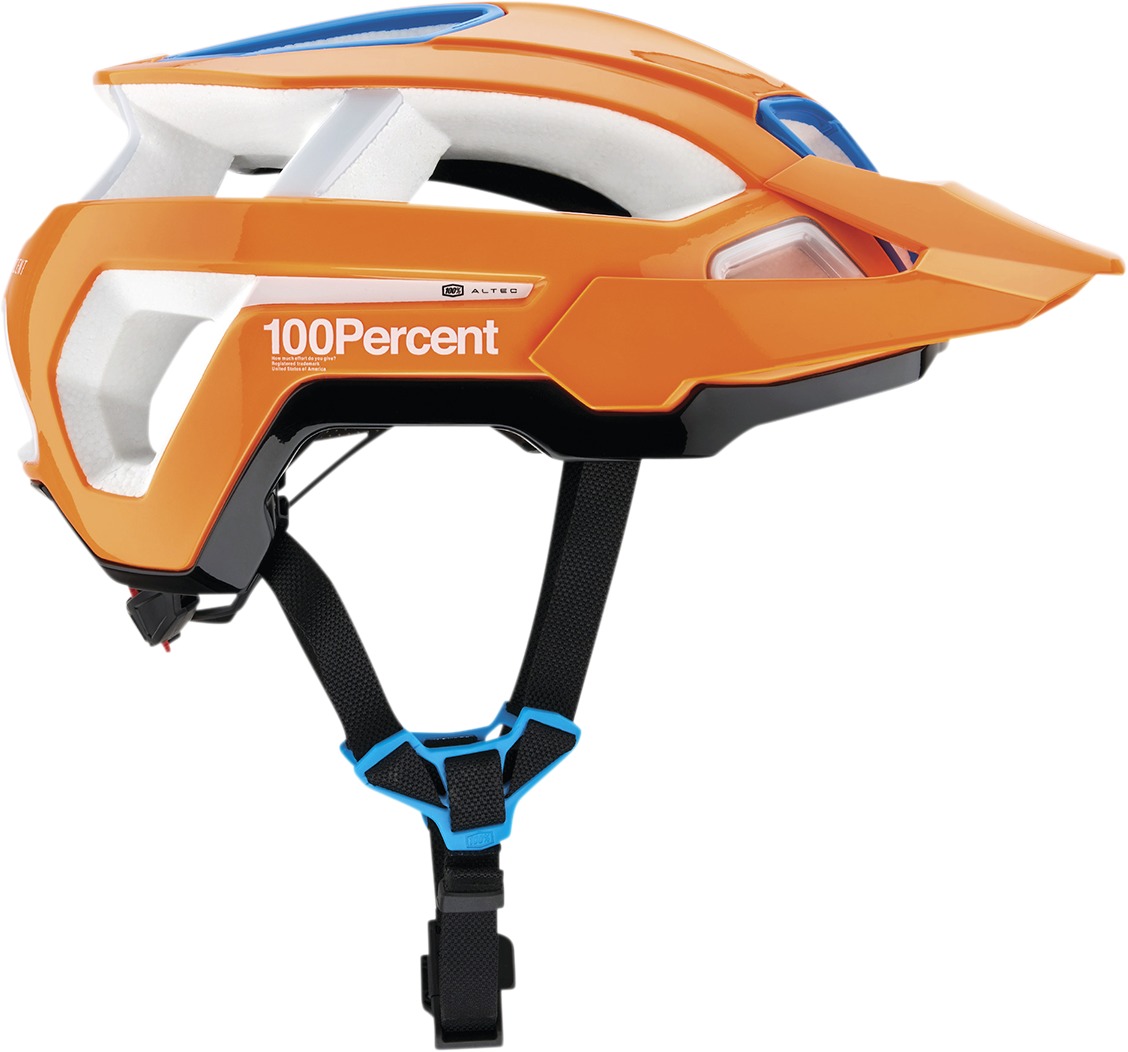 100% Altec Fidlock Bicycle Helmet L/XL Orange Blue White - Adult L/XL helmet, orange/blue/white, unisex - Click Image to Close