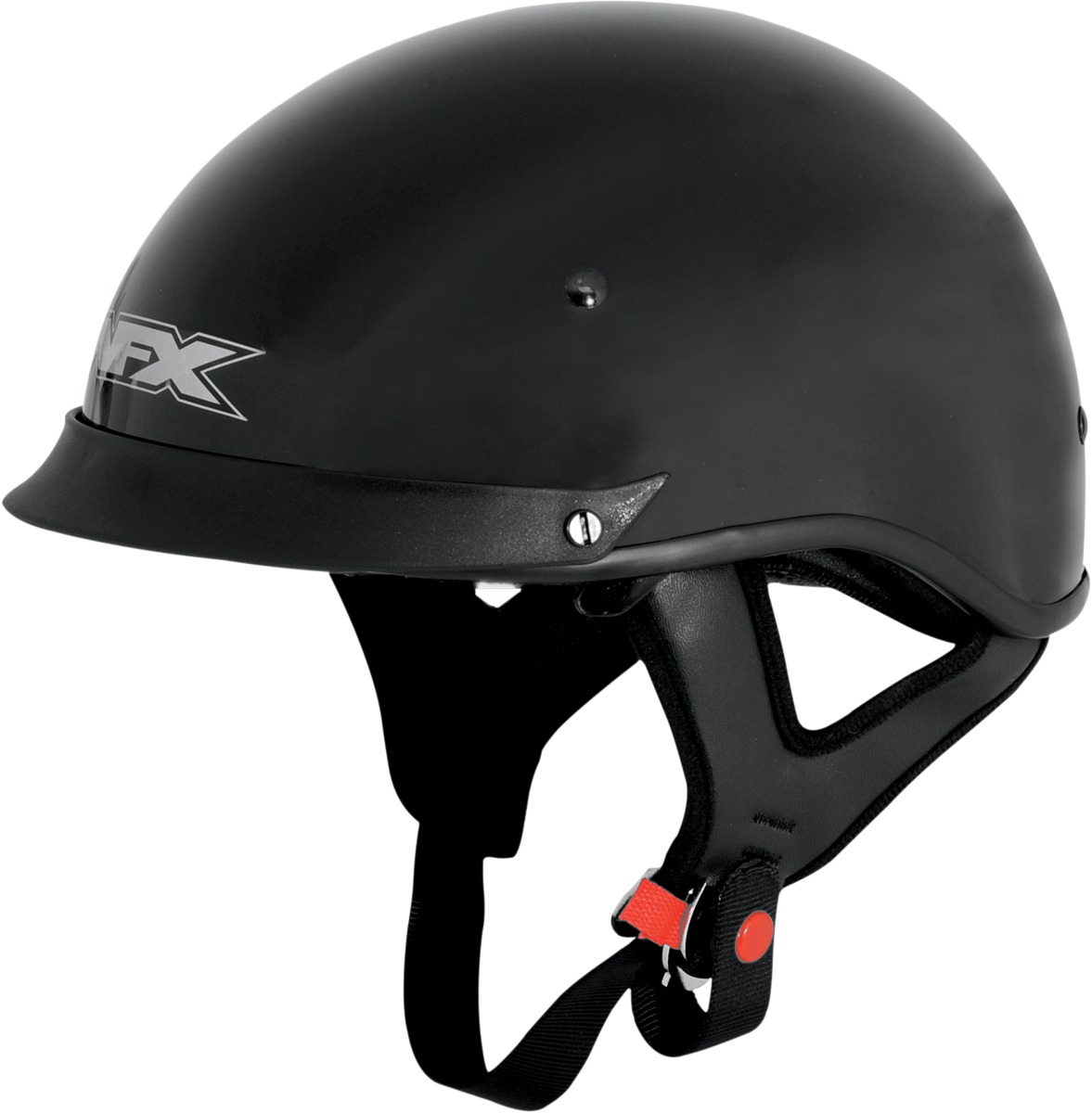 FX-72 Street Half Helmet Gloss Black Large - Click Image to Close