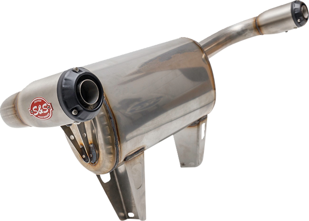 S&S Powertune XTO Slip On Exhaust Muffler Stainless Fits 17+ Maverick X3 - Click Image to Close