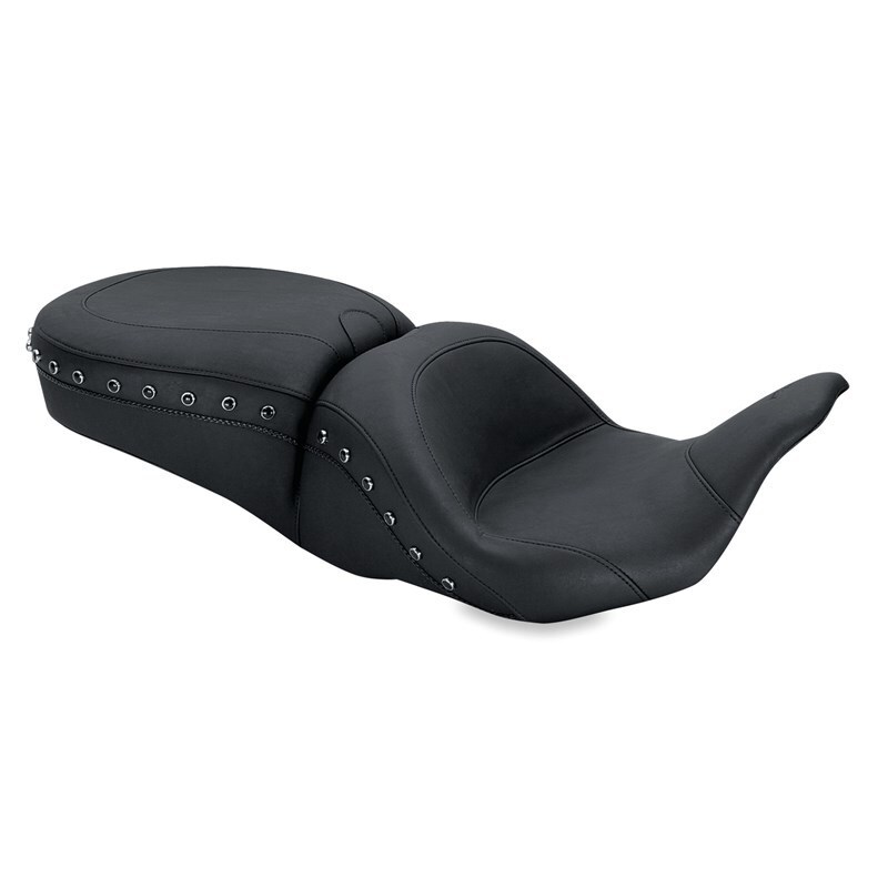 Mustang Lowdown 1PC Seat Black Pearls Black Fits 08-21 Harley Touring - Click Image to Close