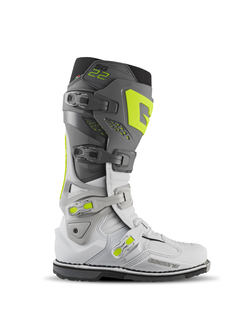 Gaerne SG22 Boot Anthracite White Grey Size 9.5 - Premium motocross boot in size 9.5 Anthracite/White/Grey - Click Image to Close